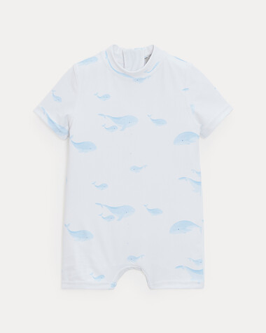 Combinaison de bain anti UV Marcel Imprim&eacute; baleines  Natalys