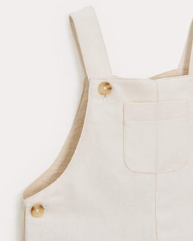 Salopette courte en twill Edgar Coloris beige  Natalys