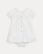 Robe en popeline finition dentelle Grace Coloris écru Natalys