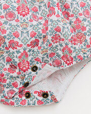 Barboteuse à bretelles Domitille En tissu Liberty Natalys