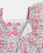 Barboteuse à bretelles Domitille En tissu Liberty Natalys