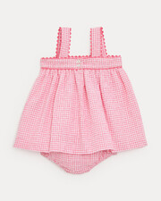 Robe à bretelles en seersucker Romane Imprimé vichy grenadine Natalys