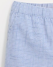 Pantalon en toile de coton Achille Imprimé carreaux bleu Natalys