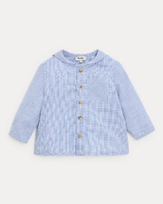 Chemise &agrave; manches longues Augustin Imprim&eacute; carreaux bleu  Natalys