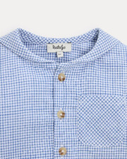 Chemise &agrave; manches longues Augustin Imprim&eacute; carreaux bleu  Natalys
