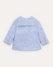 Chemise &agrave; manches longues Augustin Imprim&eacute; carreaux bleu  Natalys