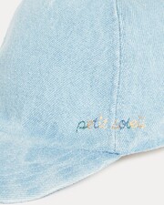 Casquette brodée en denim Gabin Coloris bleu Natalys