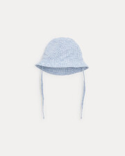 Chapeau en toile de coton Mahault Imprimé carreaux bleu Natalys