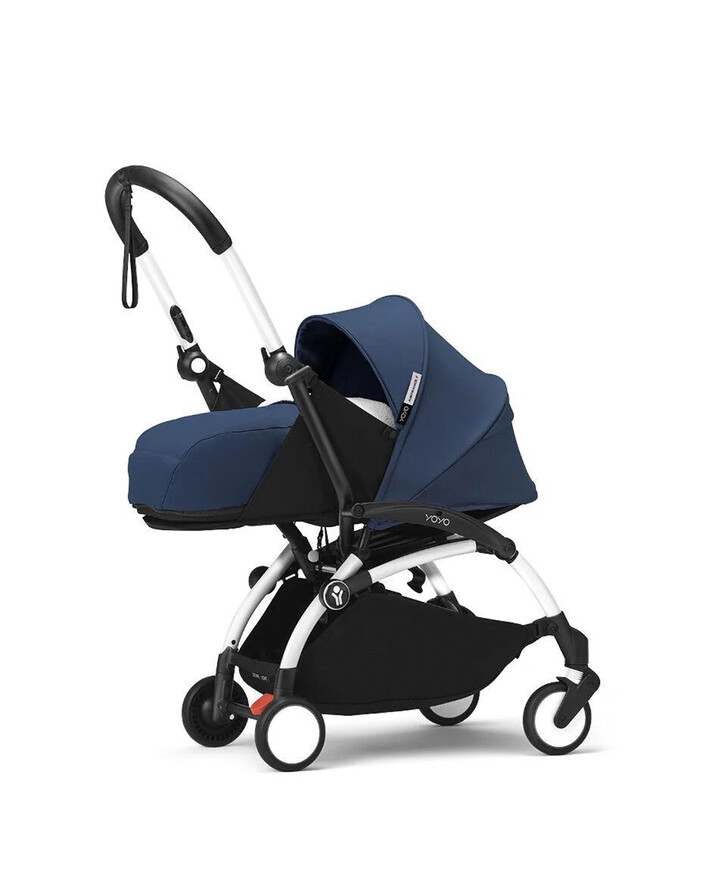 Poussette YOYO³ pack nouveau-né 0+ avec cadre blanc Coloris bleu Air France Stokke