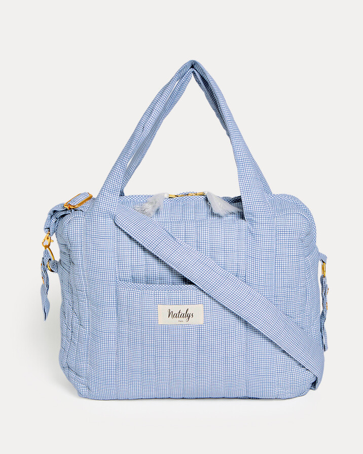 Sac &agrave; langer Auguste Imprim&eacute; carreaux bleu  Natalys