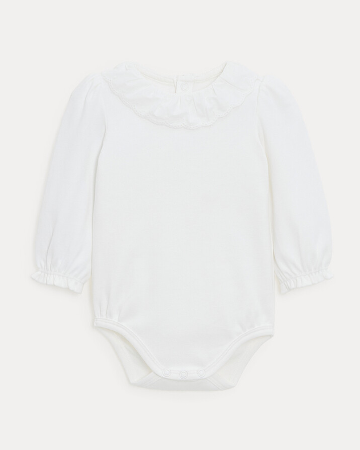 Body manches longues &agrave; col brod&eacute; Rose Coloris &eacute;cru  Natalys