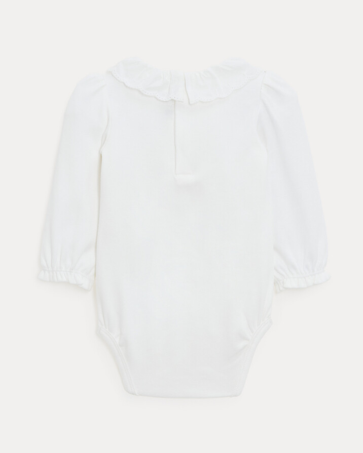 Body manches longues &agrave; col brod&eacute; Rose Coloris &eacute;cru  Natalys