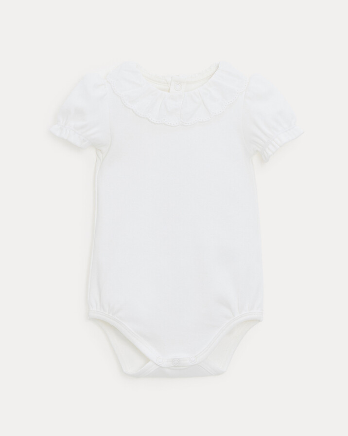 Body manches courtes à col brodé Lucie Coloris écru Natalys