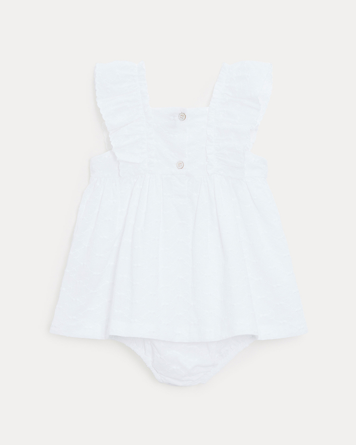 Robe en broderie sans manches Eglantine Coloris écru Natalys