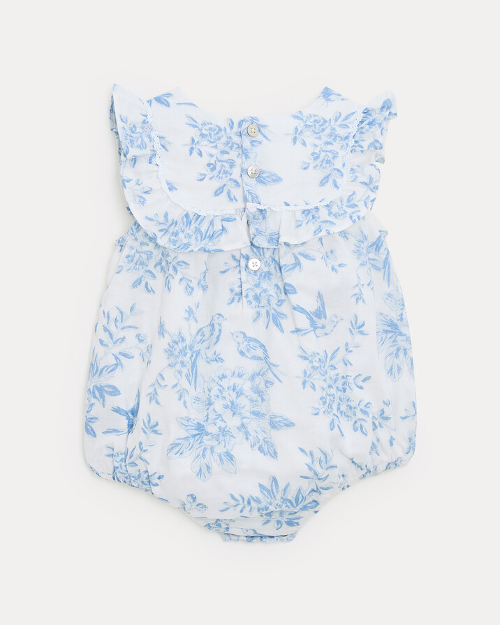 Barboteuse en gaze de coton C&eacute;lestine Imprim&eacute; porcelaine  Natalys