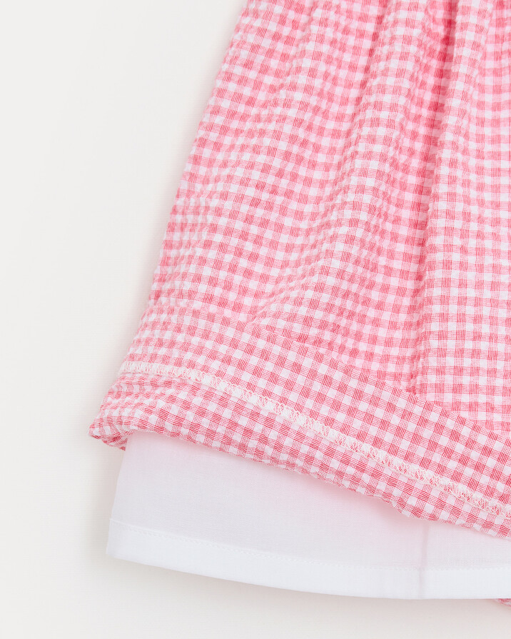 Robe à bretelles en seersucker Romane Imprimé vichy grenadine Natalys
