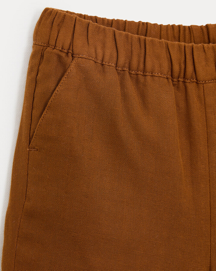 Pantalon en gaze de coton Achille Coloris noisette Natalys