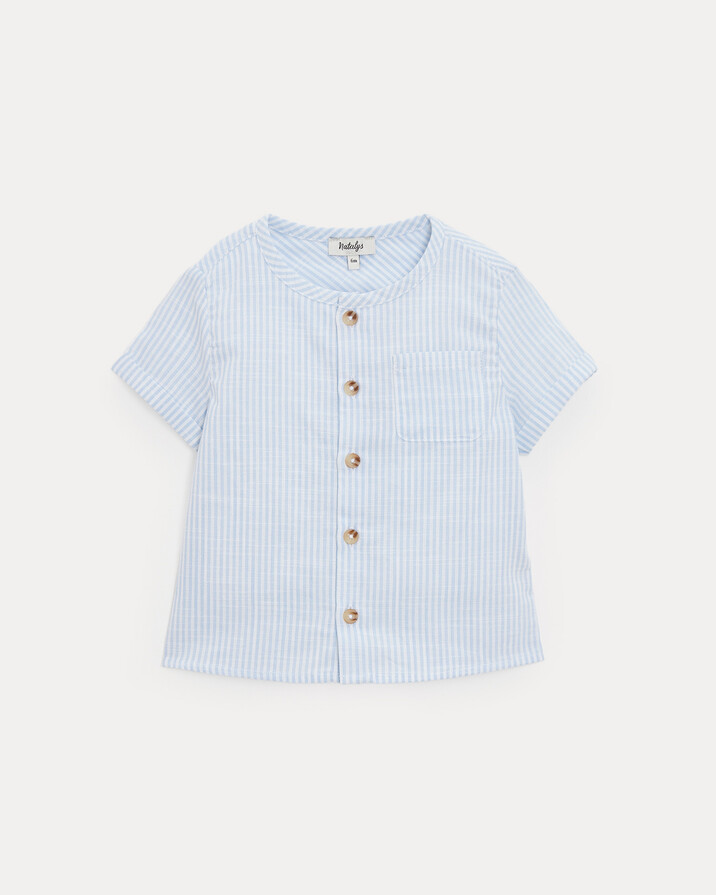 Chemise à manches courtes Théodore Imprimé rayures ciel Natalys
