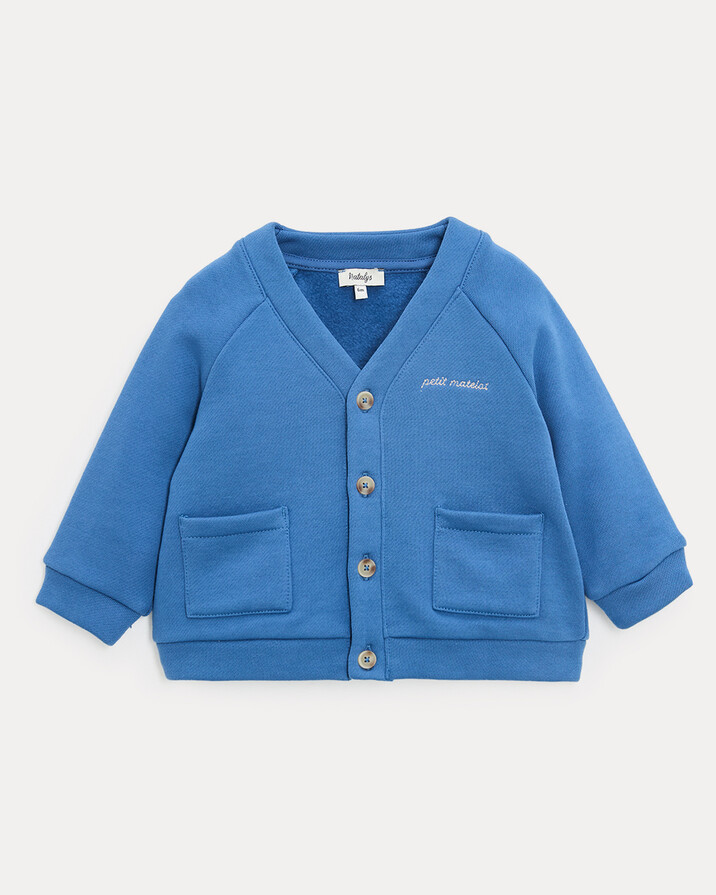 Gilet en molleton Georges Coloris bleu nattier Natalys