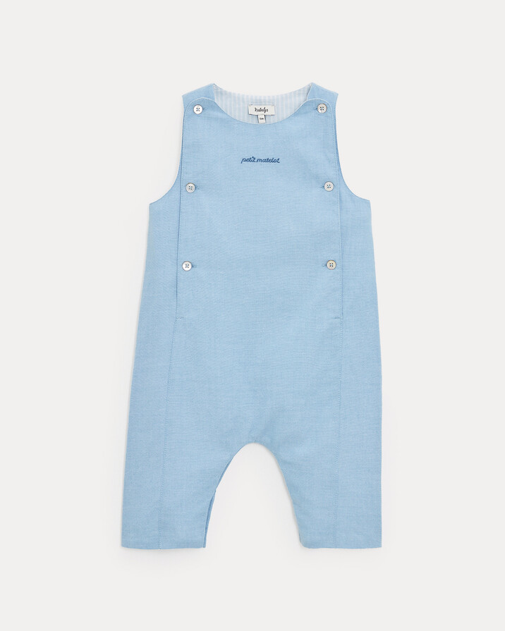 Combinaison longue en chambray Marceau Coloris bleu clair Natalys