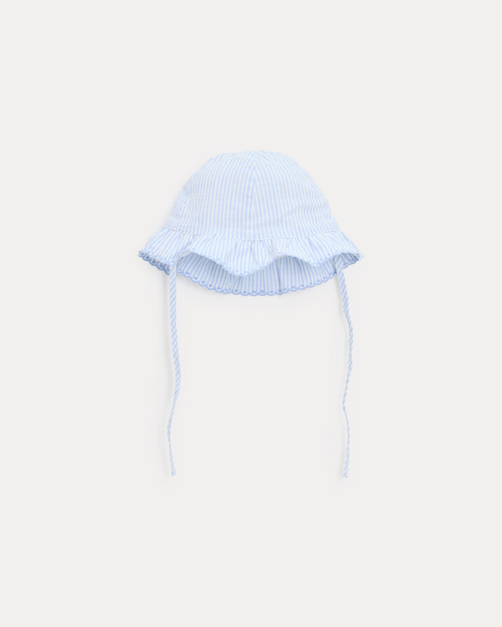 Chapeau en coton Lison Imprimé rayures ciel Natalys