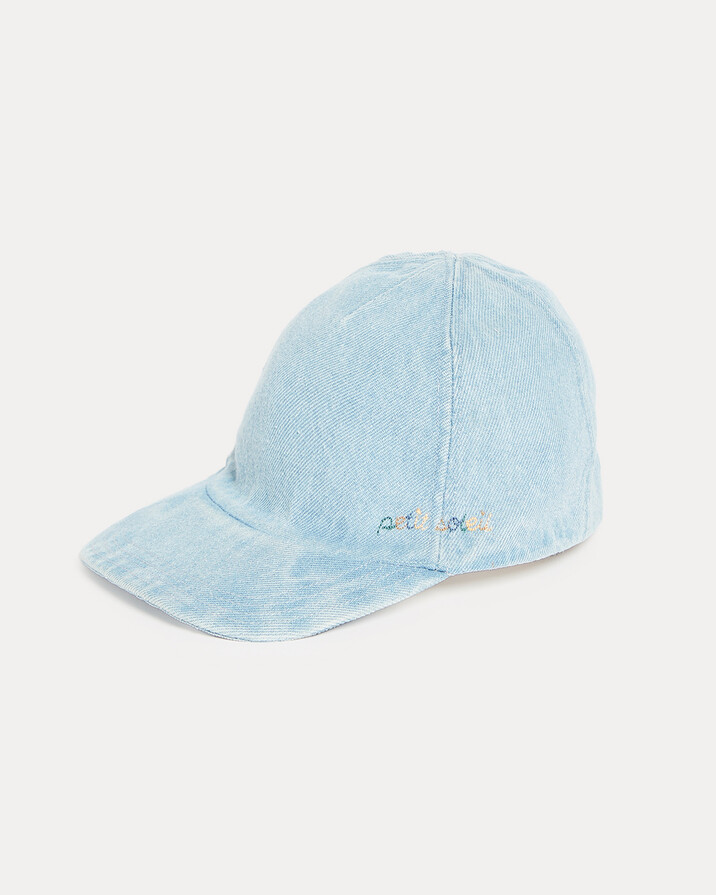 Casquette brodée en denim Gabin Coloris bleu Natalys