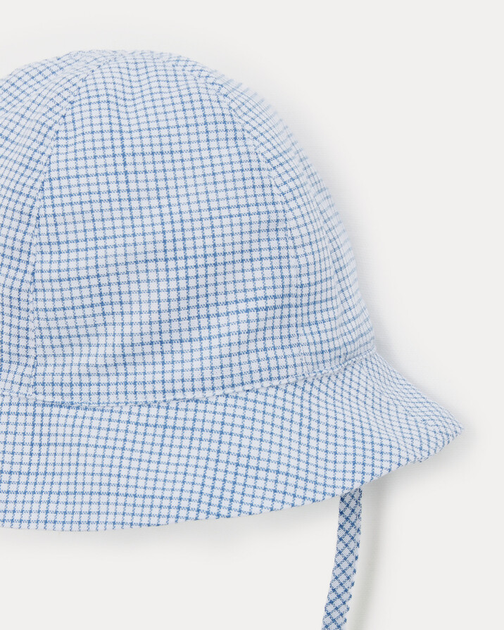 Chapeau en toile de coton Mahault Imprimé carreaux bleu Natalys