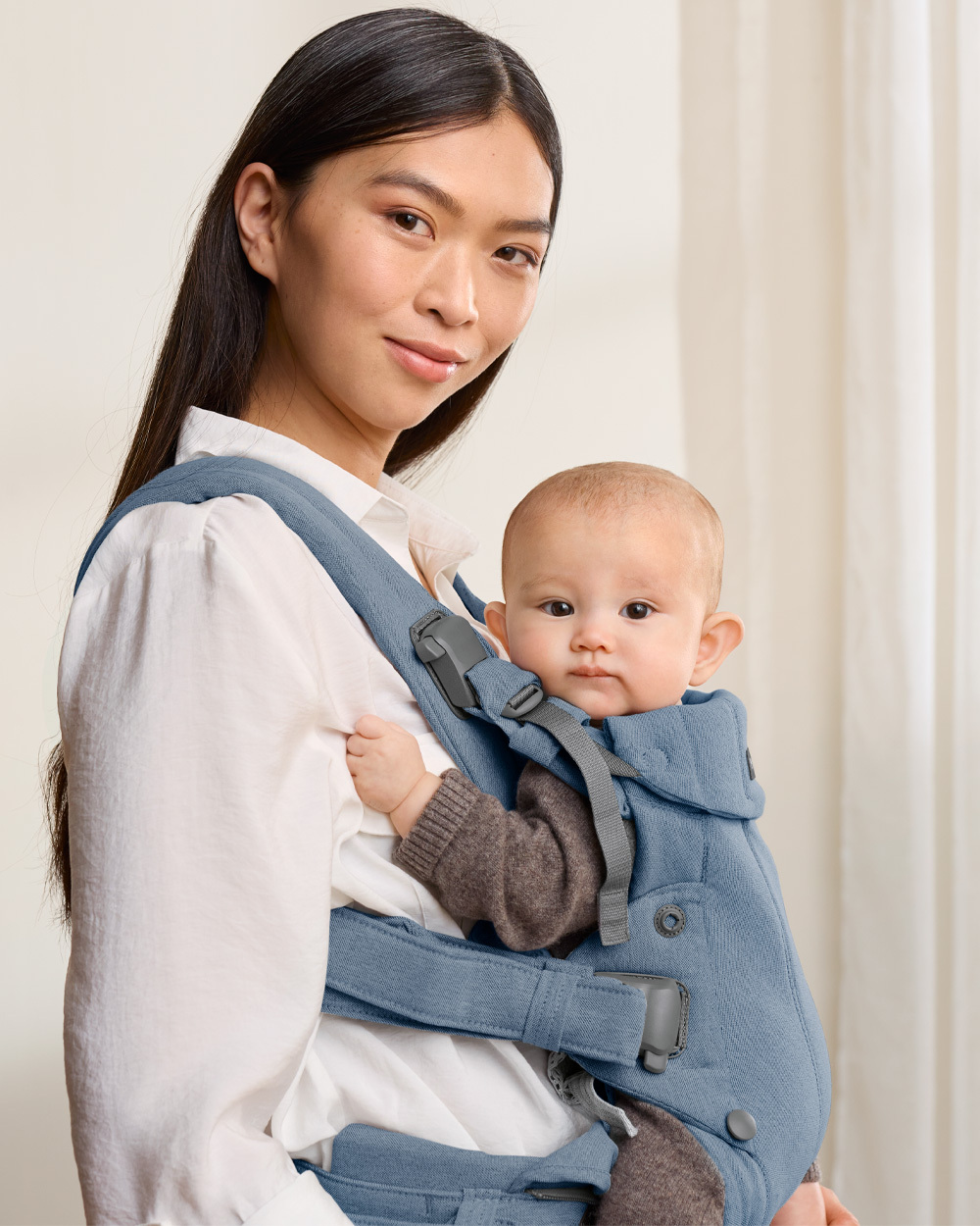 Porte-bébé Harmony tissé chiné Coloris bleu Babybjörn