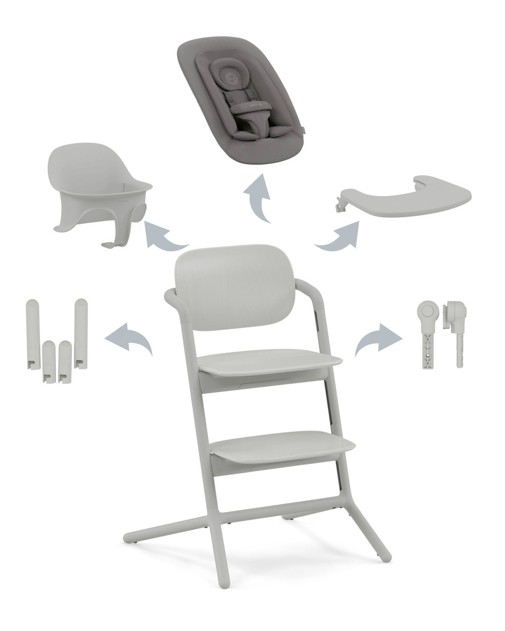 Chaise haute Lemo 4-en-1 Coloris suede grey Cybex