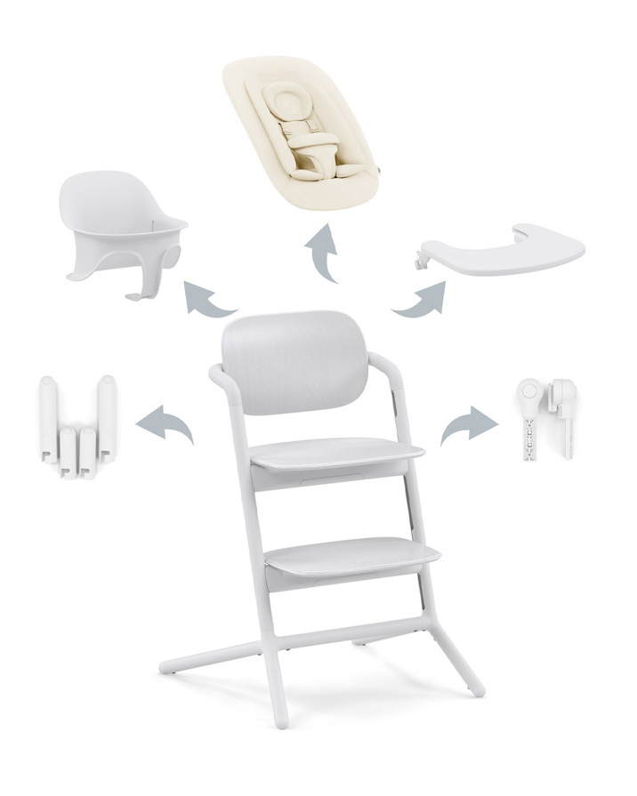 Chaise haute Lemo 4-en-1 Coloris all white Cybex